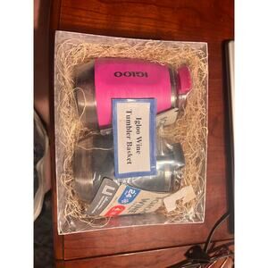 Igloo 10 oz Wine Cooler Tumbler Gift Basket set of 2 Pink & Grey Vacation Travel